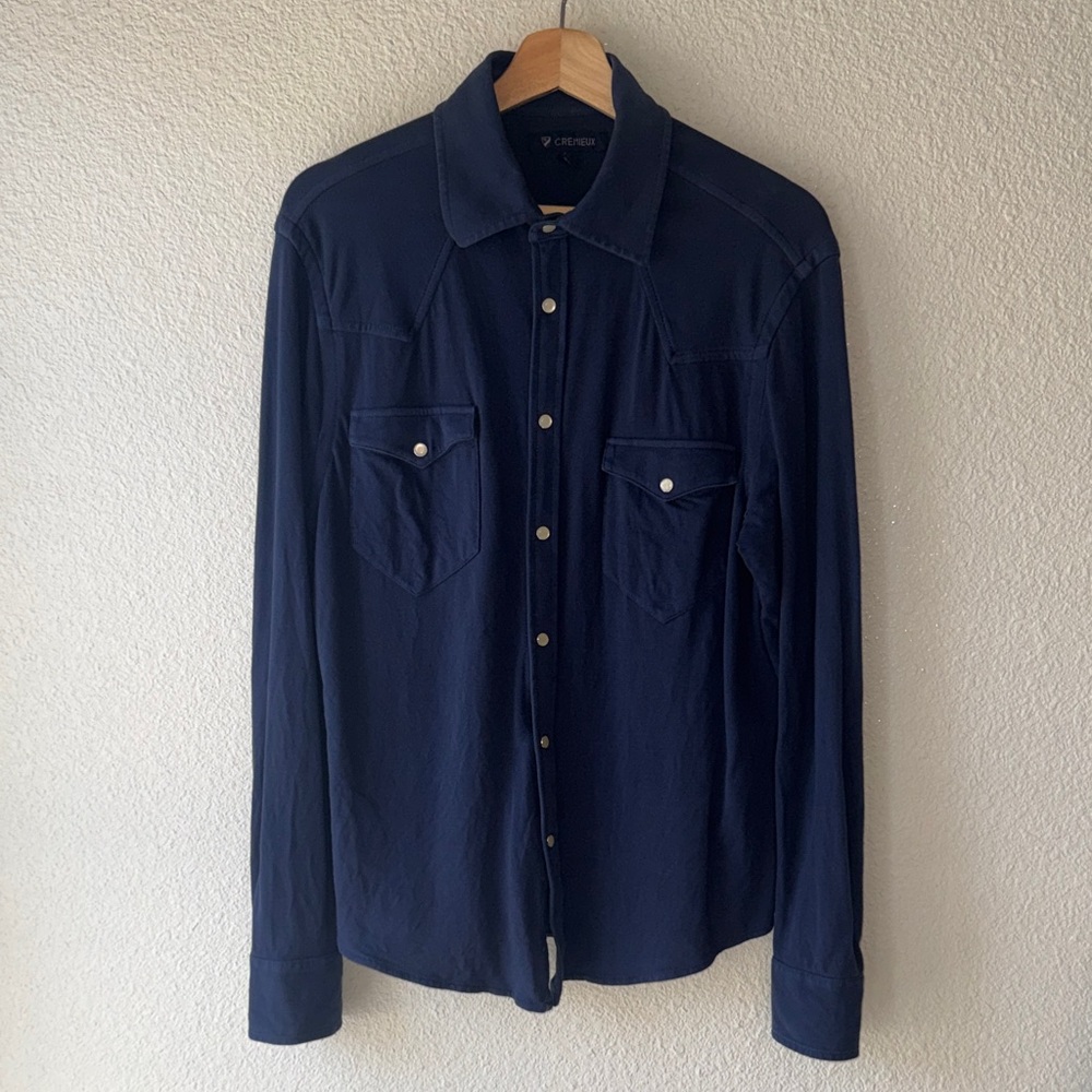 Daniel Cremieux Classic Pearl Snap Western Blue Shirt